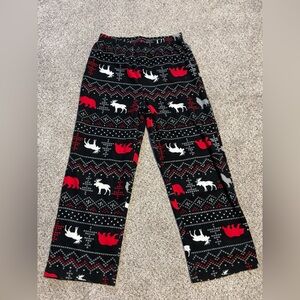 Cuddl Duds Kids Pajama Bottoms - Black and Red Animal Print